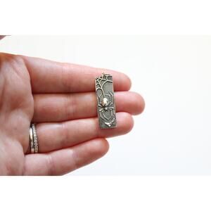 Sterling Silver Rectangle Spider Pendant